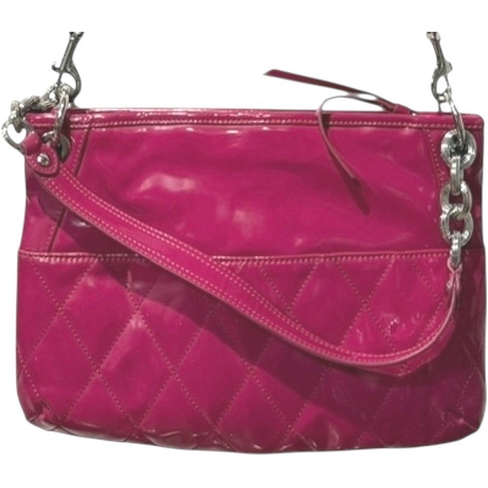 Coach Poppy Liquid Gloss Hot Pink Quilted Tote Crossbody Shoulder Bag Y2K - Picture 5 of 10